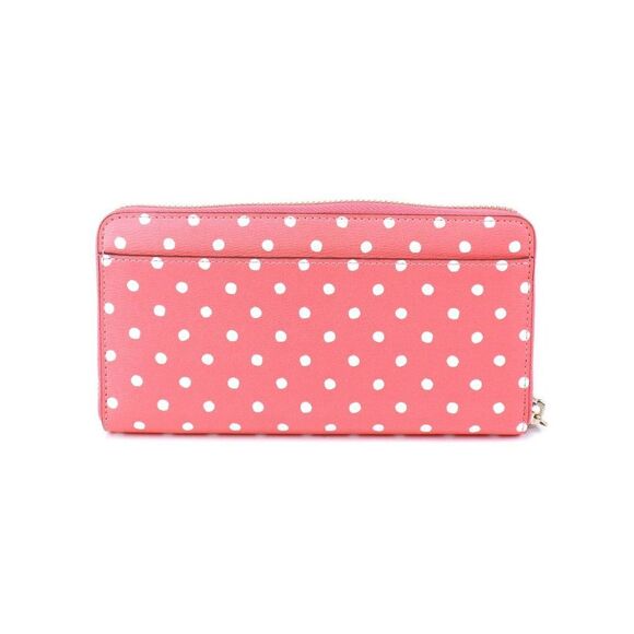 Kate Spade SPENCER DOT Zip Around Continental Wallet PEACH MELBA MULTI - Picture 8 of 11